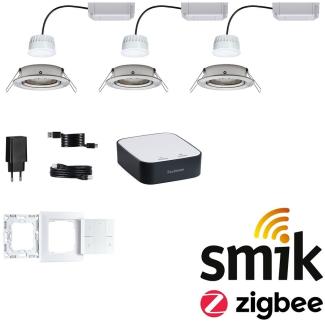 Paulmann 5180 Bundle Zigbee smik Gateway LED Einbauleuchte Nova Plus Coin Basisset tunable white