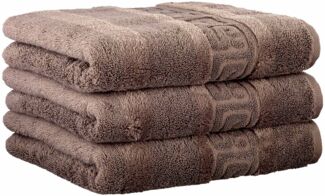 CAWÖ Handtuch, 3er Pack - C Noblesse, Walkfrottier, Baumwolle Walnuss 50x100cm