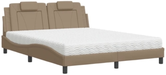 vidaXL Bett "Viana" mit Matratze Cappuccino-Braun 160x200 cm Kunstleder 3208807