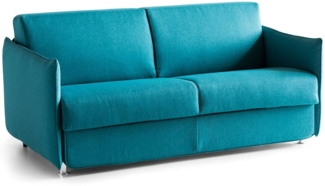 Dmora 2-Sitzer festes Sofa Varedo, Lineares Sofa für Wohnzimmer, gepolstert, abnehmbarer Bezug, 100 % Made in Italy-Qualität, 180x95 h90 cm, Hellblau