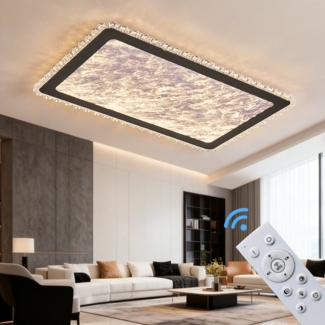 Eurotondisplay LED Deckenleuchte LED Deckenleuchte mit Fernbedienung Lichtfarbe Helligkeit einstellbar, LED fest integriert, Warumweiß, Neutralweiß, Kaltweiß, Lichtfarbe und Helligkeit einstellbar