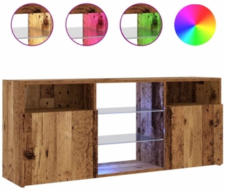 vidaXL TV-Schrank mit LED-Leuchten Altholz-Optik 120x30x50 cm 856351