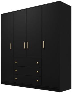 Kleiderschrank Raviren D4 (Farbe: Schwarz)