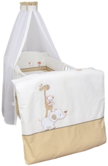 Baby-Delux Babybettwäsche Baby Bettwäsche Set 4-Tlg. Nestchen Chiffonhimmel, Baumwolle, 4 teilig, Bettset für Babybetten 140x70 & 120x60 verschiedene Designs