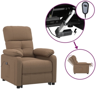vidaXL Elektrischer Sessel Verstellbar Braun Stoff [3073806]