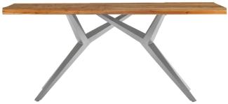 Sit Möbel Tables & Co Tisch 200x100 cm L = 200 x B = 100 x H = 76 cm Platte natur, Gestell antiksilber