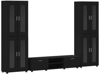 vidaXL TV-Schrankset mit Schubladen mit Regal Schwarz Holzwerkstoff 3397985