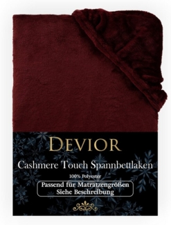 Devior Spannbettlaken aus 100% Nicki-Plüsch mit Cashmere-Touch, 190 g/m² mit Einlaufschutz, Nicki, Gummizug: Rundumgummizug, für Boxspringmatratze bis 32cm - Spannbettlaken 180x200 cm kuschelig