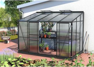 Vitavia Anlehngewächshaus Ida 6500 BxT 324x201 cm 6,5m² ESG/HKP Alu schwarz