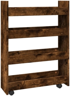 vidaXL Aufbewahrungswagen Schmal 4 Etagen Räuchereiche Holzwerkstoff 855263