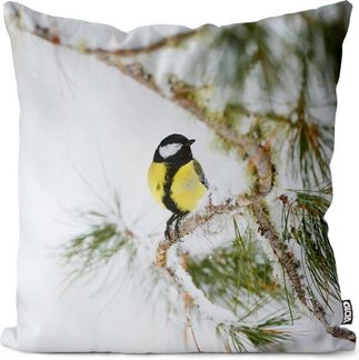 VOID Kissenbezug, (1 Stück), Kohlmeise Tannenzweig Winter Vogel Singvogel Meise Kohlmeise Tanne Ta