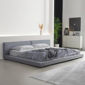 Home Deluxe - Bett mit Ablage GALAXIS - Farbe: Grau, Größe:, mit Matratze H3/H4, 270x200 cm