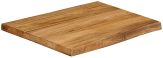 Tischplatte mit Baumkante, Massivholz Mango, 60 x 60 x 2,5 cm