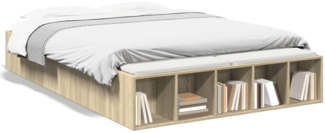 vidaXL Bettgestell Sonoma-Eiche 120x200 cm Holzwerkstoff 3280575