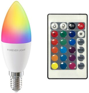 Forever Light LED Lampe RGB E14 C37 5W 500lm Neutralweiß 4000 K Energieklasse F