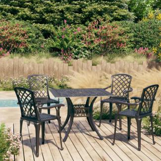 vidaXL 5-tlg. Bistro-Set Aluminiumguss Schwarz 3070614