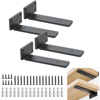 NUODWELL Wandregalhalter 4 Stück Regalhalterung, Schwebend Regal Wandhalterung mit Hardware 5mm, 4-tlg.