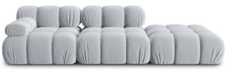 Micadoni Modulares Sofa Bellis 4-Sitzer Rechts Samtstoff Hellblau