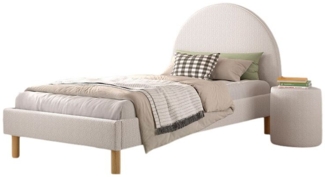 Polsterbett mit Hocker Karlotta 97x212x107 Holzwerkstoff Weiß