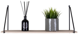 Wandregal, Holzregal, schwarzer Rahmen, 65x17 cm