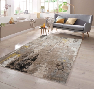 TeppichHome24 Teppich Teppich abstraktes Design eige braun, rechteckig
