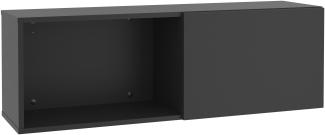 FMD Möbel - DARK 8 - Wandgarderobe - melaminharzbeschichtete Spanplatte - schwarz - 99,1 x 33 x 27,2cm