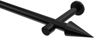 Gardinenstangen-Set Prestige Savio 100 cm, 1-läufig (ohne Ringe), 20 mm Ø Schwarz