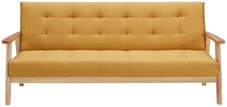 Schlafsofa 190x85 cm 100 % Polyester und Massivholz Gelb