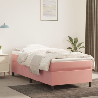 vidaXL Boxspringbett mit Matratze Rosa 90x190 cm Samt 3144656