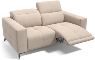 Sofanella MARBELLA Stoffsofa Zweisitzer Couch Relaxfunktion in Creme