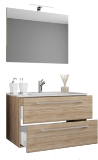 VCM Badmöbel Waschtisch Badinos 914326 Sonoma-Eiche (Sägerau) H. 107 x B. 60 x T. 46 cm