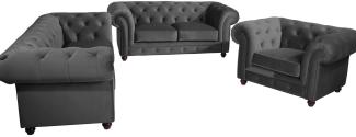 Sofa 2,5-Sitzer Kathe Bezug Samtvelours Buche nussbaum dunkel / anthrazit 22481