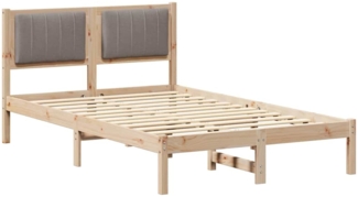 vidaXL Bettgestell mit gepolstertem Kopfteil Taupe 120 x 200 cm 878262