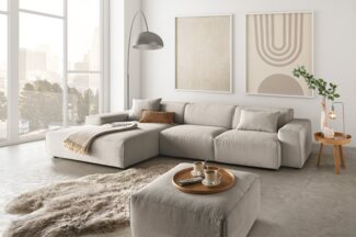 KAWOLA Ecksofa RANI, Couch L-Form rechts od. links, Cord verschiedene Farben 299x189 cm