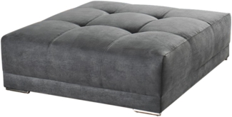 XXL-HOCKER Federkern 120/120/39 cm (passend zum BIG-SOFA) Mikrofaser Grau