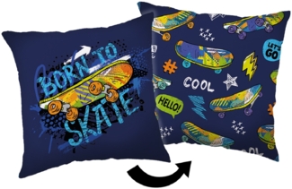Skate Kopfkissen (1 Stück) Premium Dekokissen mit beidseitigem Digitaldruck