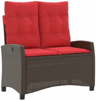 vidaXL Gartenbank Verstellbar mit Kissen Braun Poly Rattan 368232