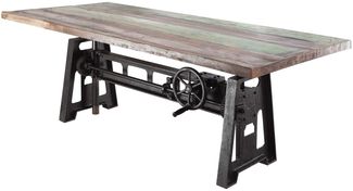 Esstisch Altholz höhenverstellbar 220x100x75-105 mehrfarbig lackiert INDUSTRIAL #24