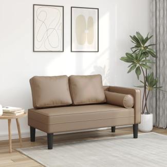 vuidaXL Chaiselongue mit Kissen Cappuccino Kunstleder, 116,5 x 62 x 57,5 cm