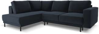 Micadoni Ecksofa Caro 5-Sitzer Samt Dunkelblau Links 140x208