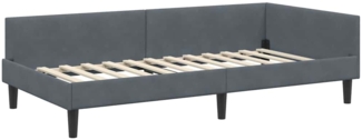 vidaXL Eckbettgestell mit Kopfteil Dunkelgrau 80 cm x 200 cm Stoff 42016135