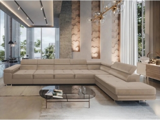 NEXT COLLECTION Ecksofa WILD XXL, mit Bettkasten, Hohe Metallfüße, verstellbare Kopfstützen, Liegefläche 125x240