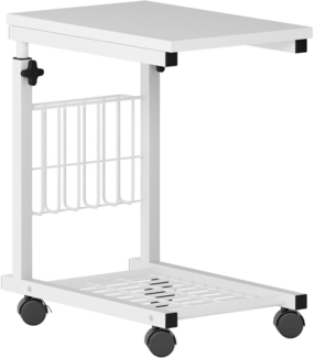 Höhenverstellbarer Laptoptisch Beistelltisch mit Rollen 48x30cm PC Notebook