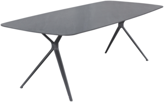 7012 Esstisch, Platte: Sintered Stone anthrazit, Gestell stativ Alu anthrazit