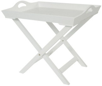 LebensWohnArt Beistelltisch Tabletttisch GIGI weiss 57cm Landhaus