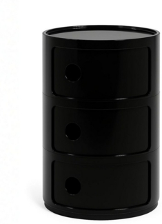 Kartell Container Componibili mit drei Fächern Schwarz