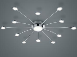 TRIO Leuchten LED Deckenleuchte, Dimmfunktion, LED fest integriert, Warmweiß, Neutralweiß, Tageslichtweiß, ausgefallene große Tageslicht-Lampe flach für die Decke Ø 100cm