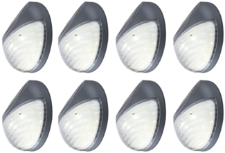 8er Set LED Zaun Solarleuchten, Durchmesser 11 cm