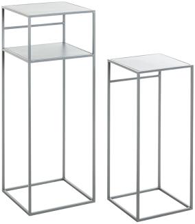 Beistelltisch >25107< (2er Set) in grau, Metall - 26x63x26cm (BxHxT)