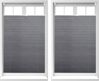 2 x Plissee Rollo grau 90x130 cm 10023017